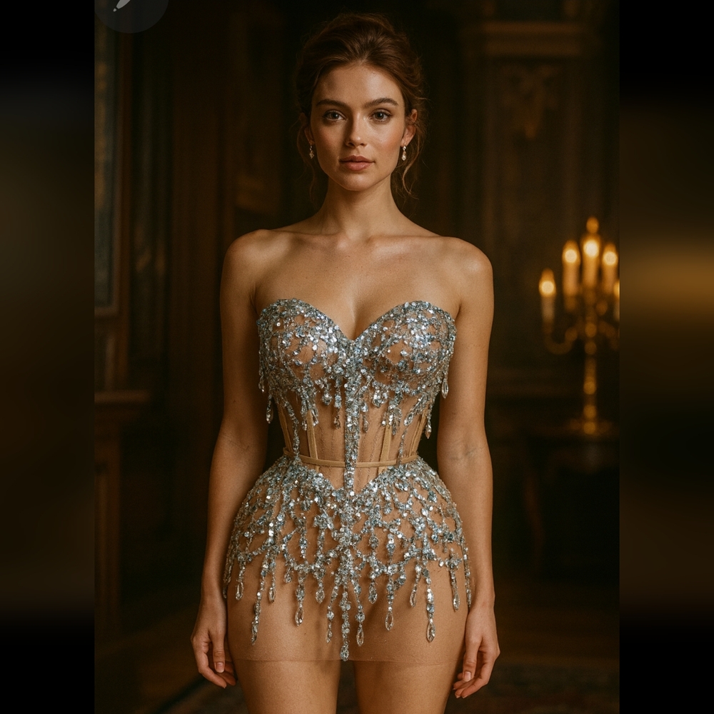 Crystalized bodice dress
